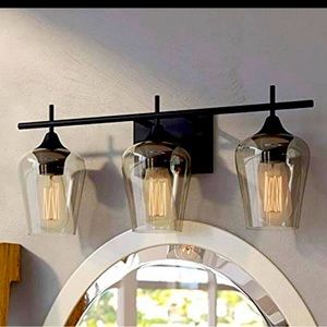 Bathroom, light fixture in matte black